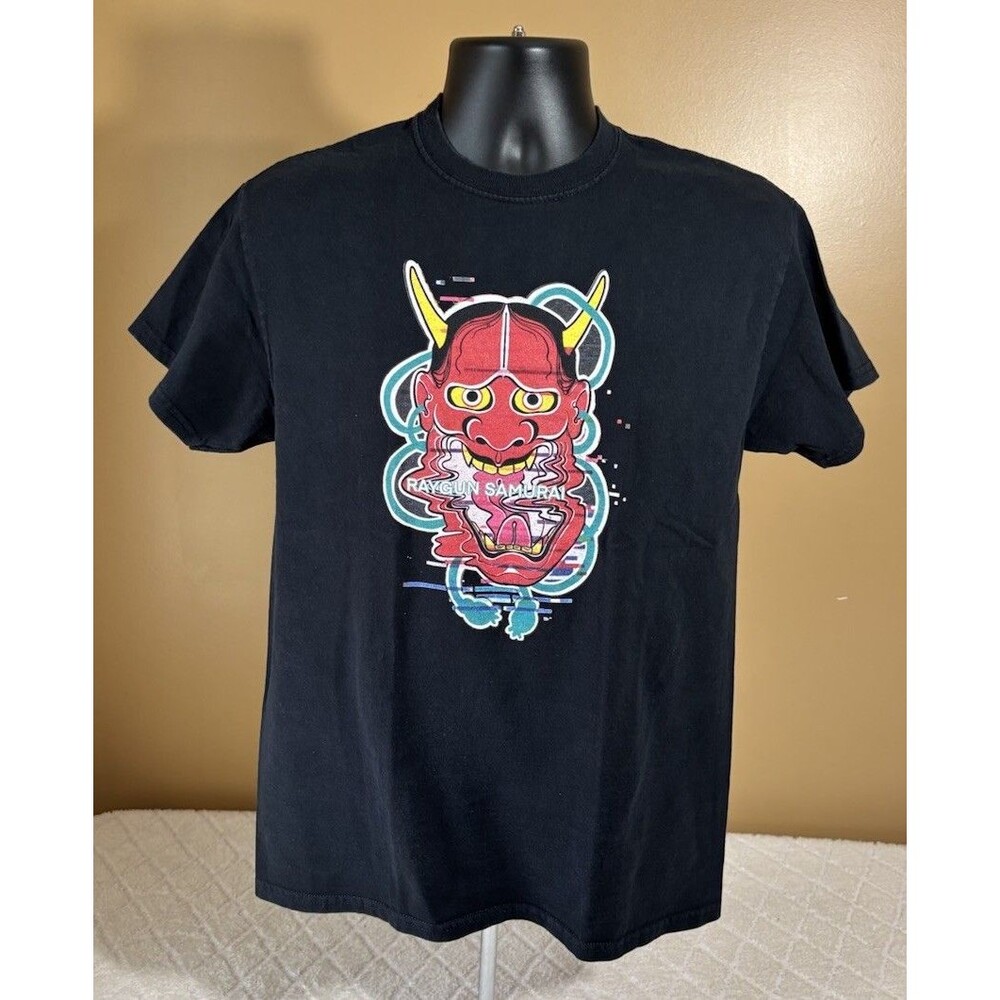 Vintage 90s Japanese Hannya Demon Mask Design Tatum Samurai Shirt Size M